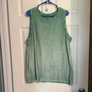 Green ombré style Sleeveless Women's Top with detailed back